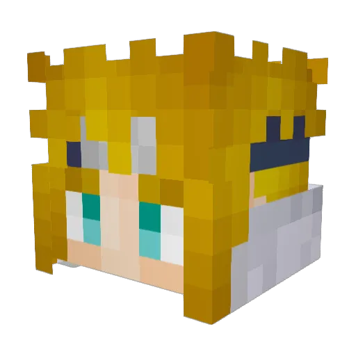 Brunolol Minecraft avatar head, 3D render