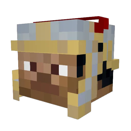Brunomaf Minecraft avatar head, 3D render