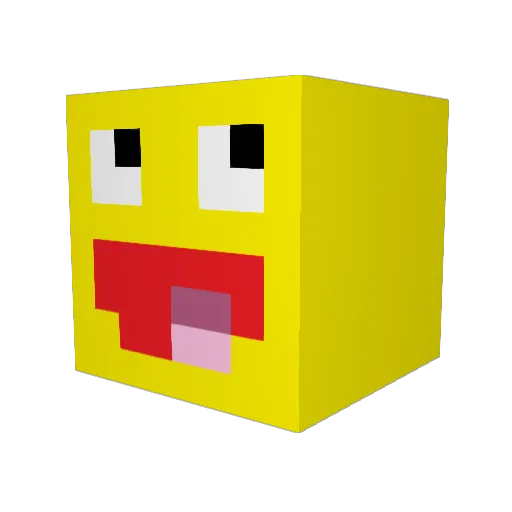 Brushot Minecraft avatar head, 3D render