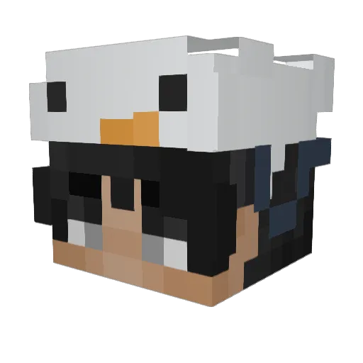 Brushstorm Minecraft avatar head, 3D render