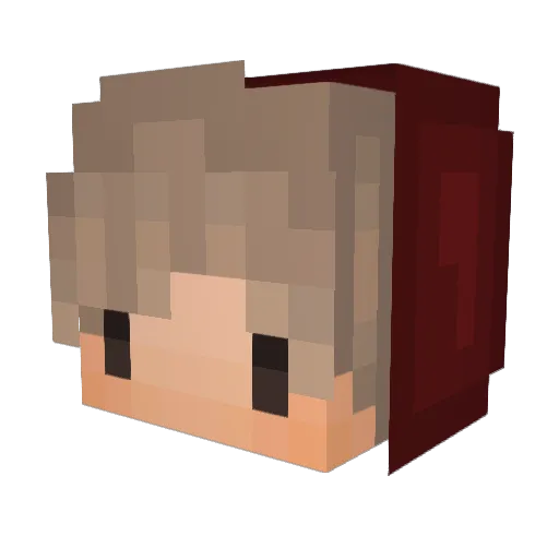 Brusing Minecraft avatar head, 3D render