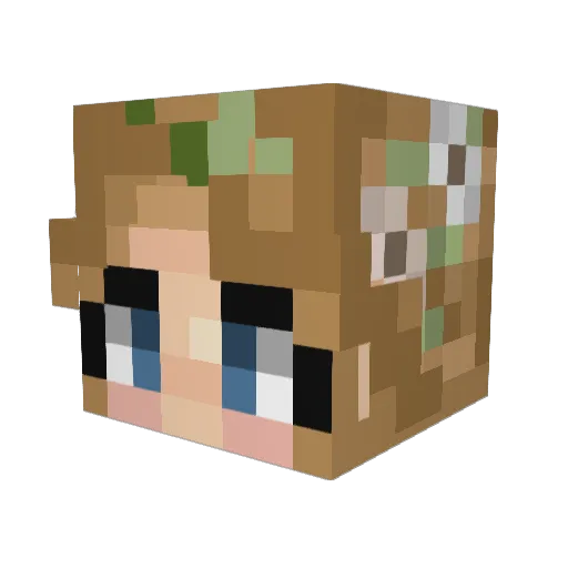 BrutalBrenda Minecraft avatar head, 3D render