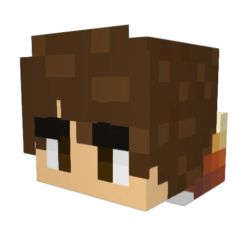 Bruuub Minecraft avatar head, 3D render