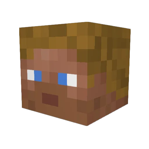 Brvd_ Minecraft avatar head, 3D render
