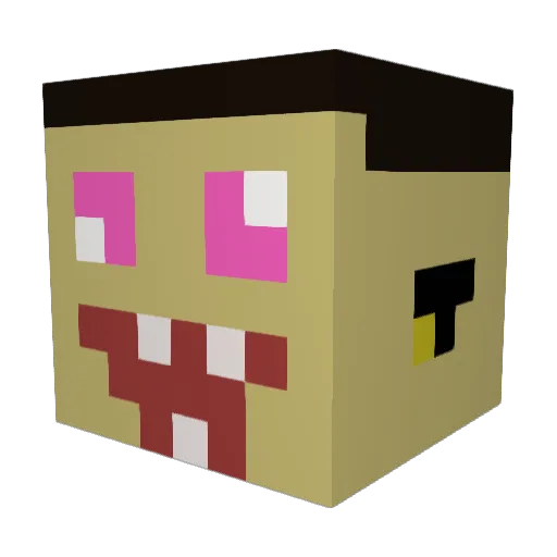 Bryki3t Minecraft avatar head, 3D render