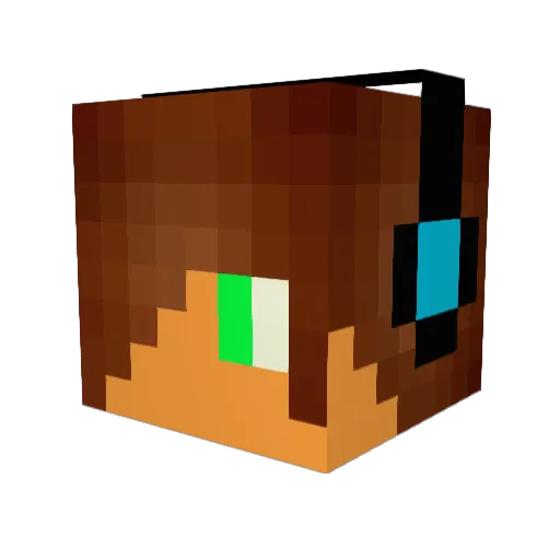 Bryt_GreenMan Minecraft avatar head, 3D render