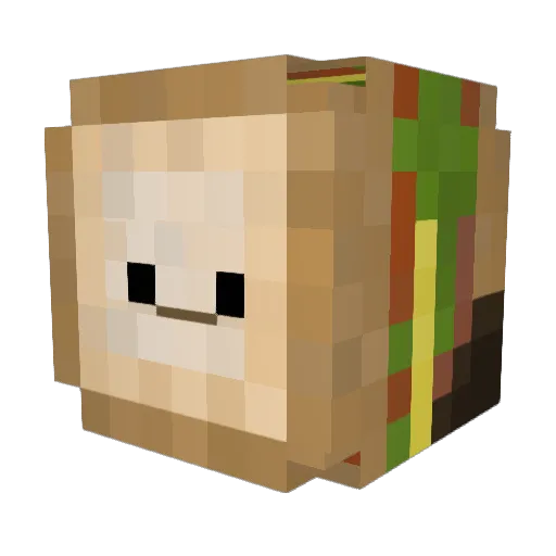 Bryygade Minecraft avatar head, 3D render