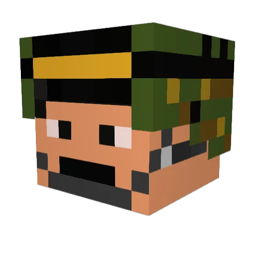Bt13 Minecraft avatar head, 3D render