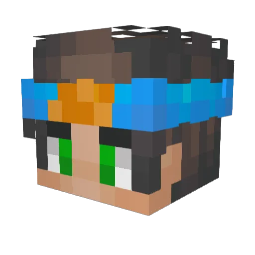 BtWits Minecraft avatar head, 3D render