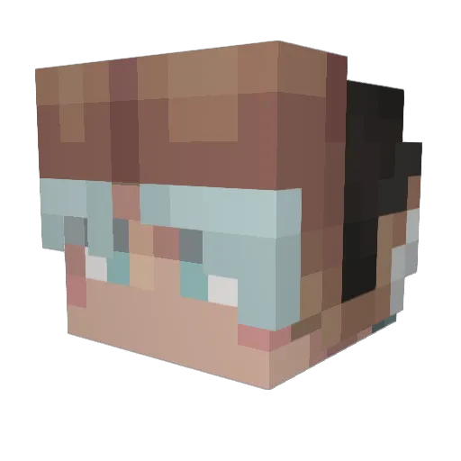 Bu39ka Minecraft avatar head, 3D render