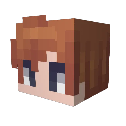 BuPuS Minecraft avatar head, 3D render