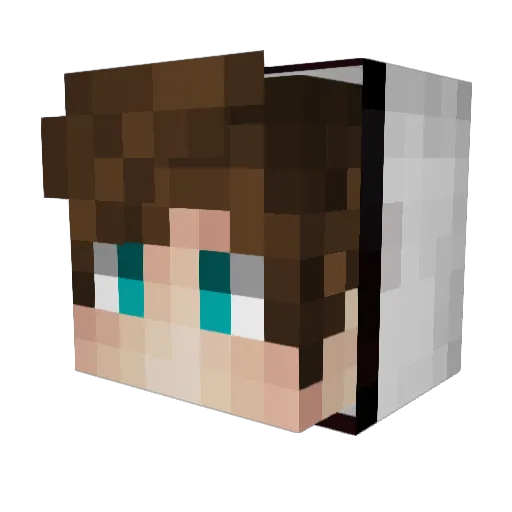 BuRNNVLR Minecraft avatar head, 3D render