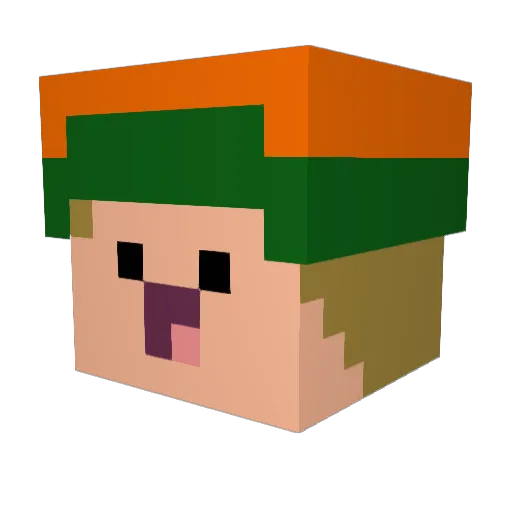 Bu_Hu_HU Minecraft avatar head, 3D render