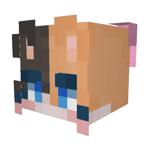 Bu_bbles Minecraft avatar head, 3D render