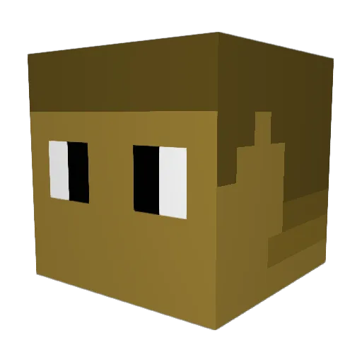Bu_bib Minecraft avatar head, 3D render