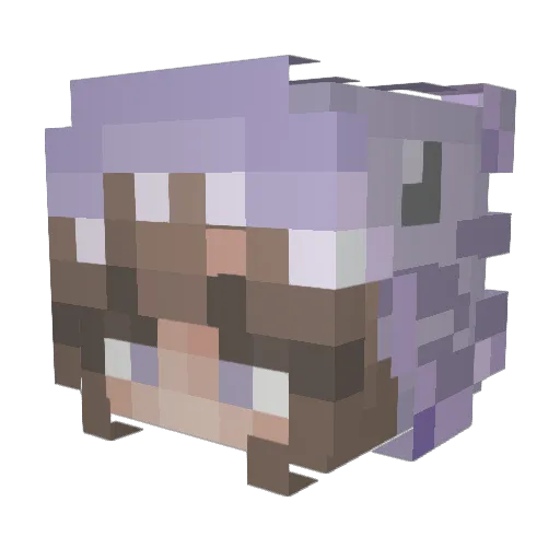 Buba7 Minecraft avatar head, 3D render