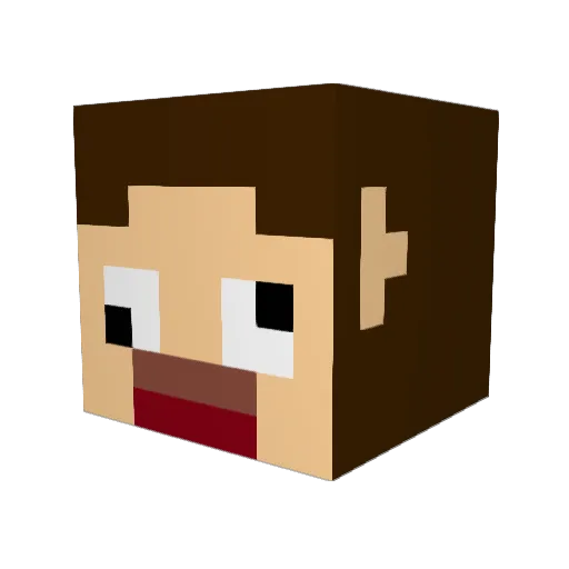 Bubaji Minecraft avatar head, 3D render