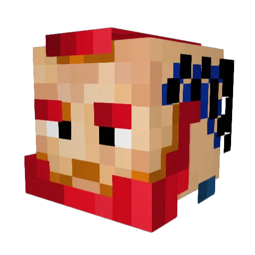 Bubamoose Minecraft avatar head, 3D render