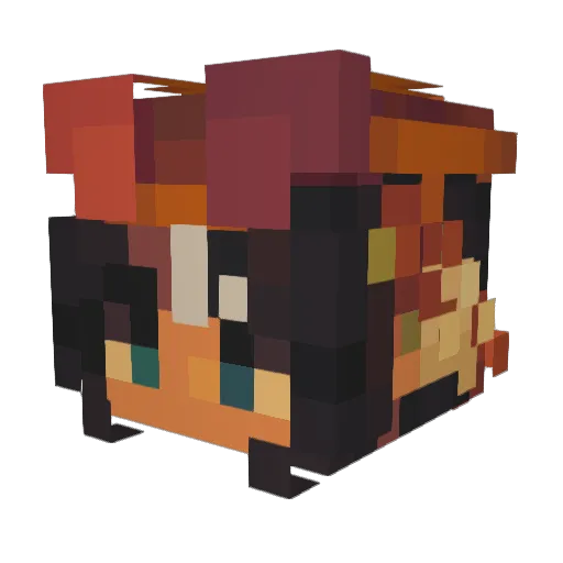 Bubaqueen Minecraft avatar head, 3D render