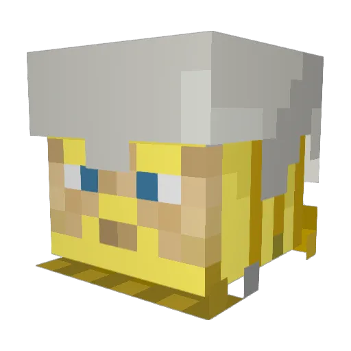 Bubba Minecraft avatar head, 3D render