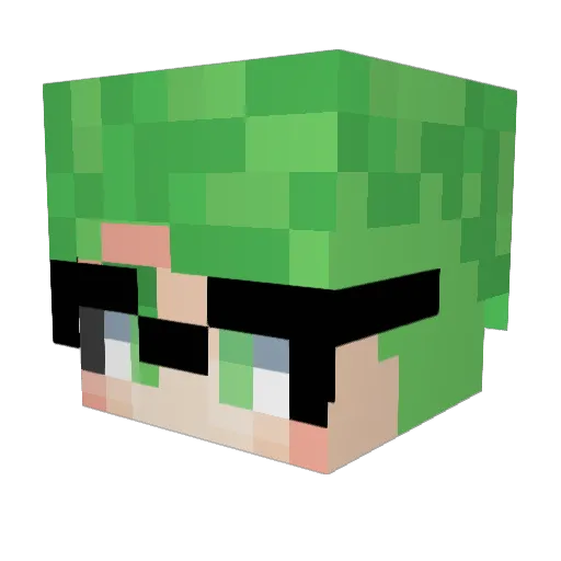 Bubbalova Minecraft avatar head, 3D render