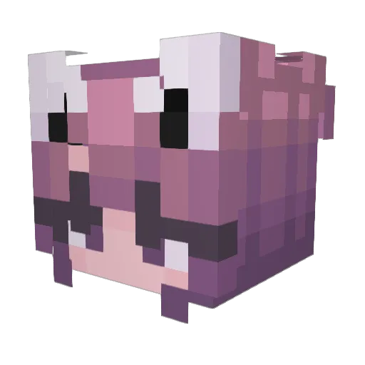 Bubbayaya Minecraft avatar head, 3D render