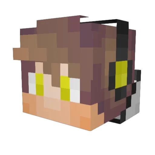 Bubbene Minecraft avatar head, 3D render