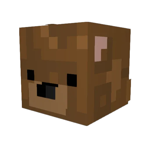 Bubbi_Bear Minecraft avatar head, 3D render