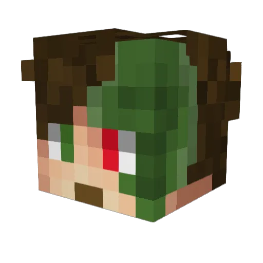 Bubbiisnotcool Minecraft avatar head, 3D render