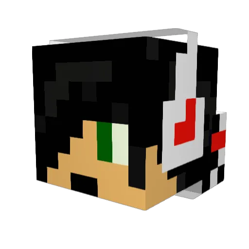 Bubbl3LP Minecraft avatar head, 3D render