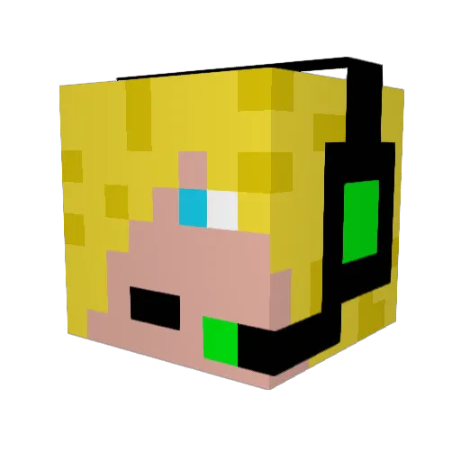 Bubblan67 Minecraft avatar head, 3D render