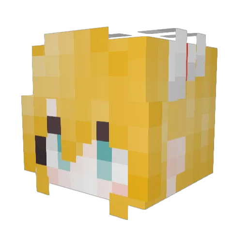 BubbleDrink Minecraft avatar head, 3D render