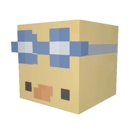 BubbleEllery Minecraft avatar head, 3D render