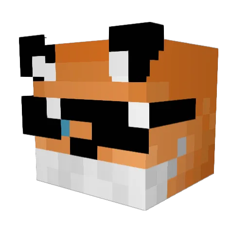 BubbleHero Minecraft avatar head, 3D render