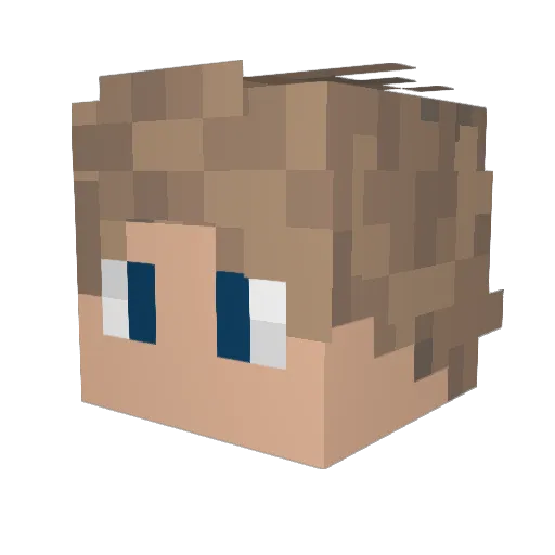 BubbleOo Minecraft avatar head, 3D render