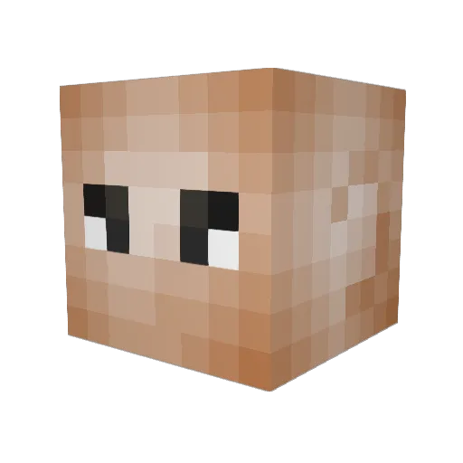 BubbleWaffle Minecraft avatar head, 3D render