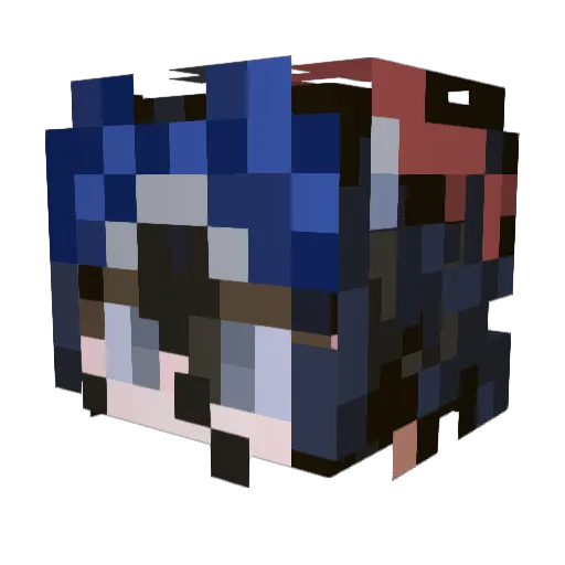 Bubblebabo Minecraft avatar head, 3D render