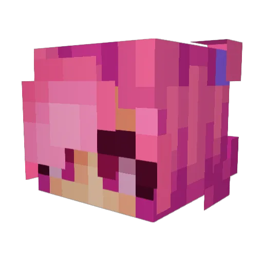 Bubblegum123_ Minecraft avatar head, 3D render