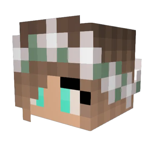 Bubblegum22 Minecraft avatar head, 3D render