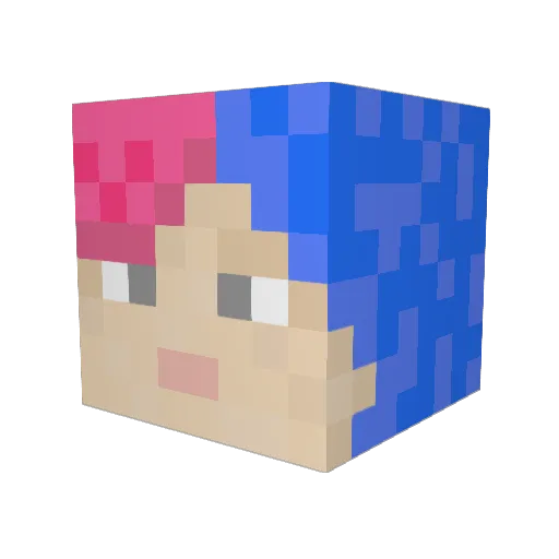 BubblegumFinch Minecraft avatar head, 3D render