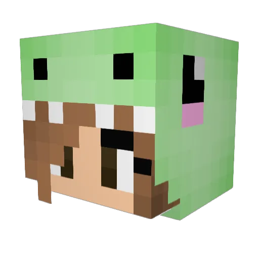 Bubblehh Minecraft avatar head, 3D render