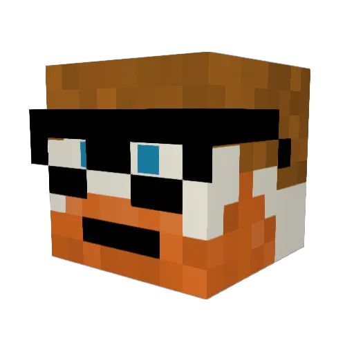 Bubblerider Minecraft avatar head, 3D render
