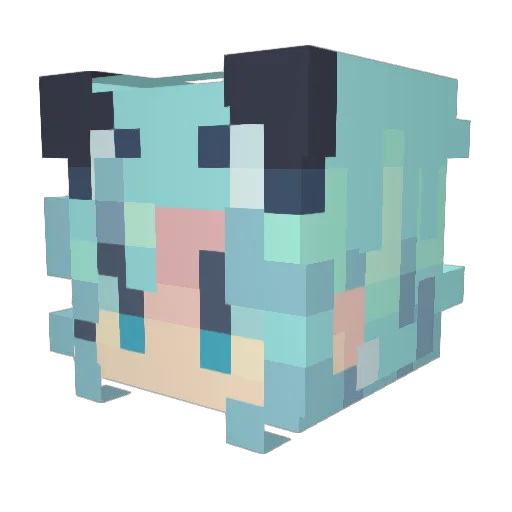 Bubbles6563 Minecraft avatar head, 3D render