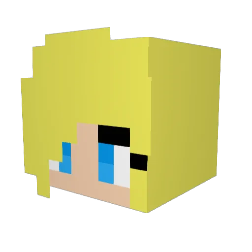 Bubbles97 Minecraft avatar head, 3D render