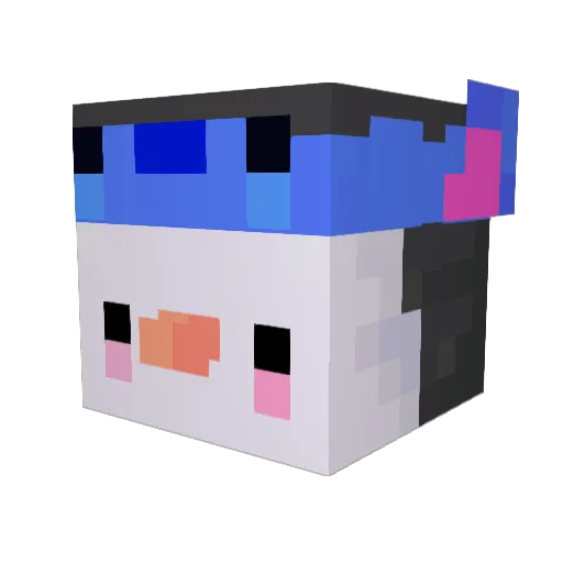 Bubbleteaisfab Minecraft avatar head, 3D render