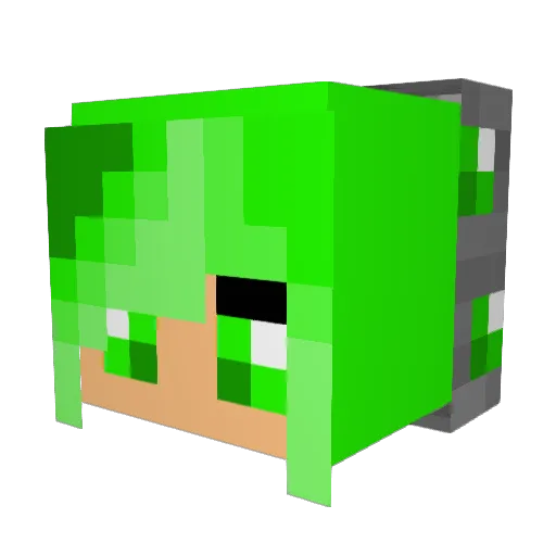 Bubbly00 Minecraft avatar head, 3D render