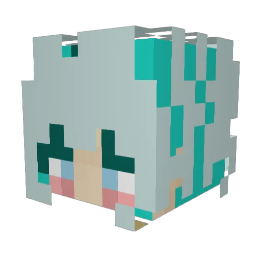 BubblyWitch Minecraft avatar head, 3D render