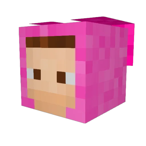 Bubbty Minecraft avatar head, 3D render