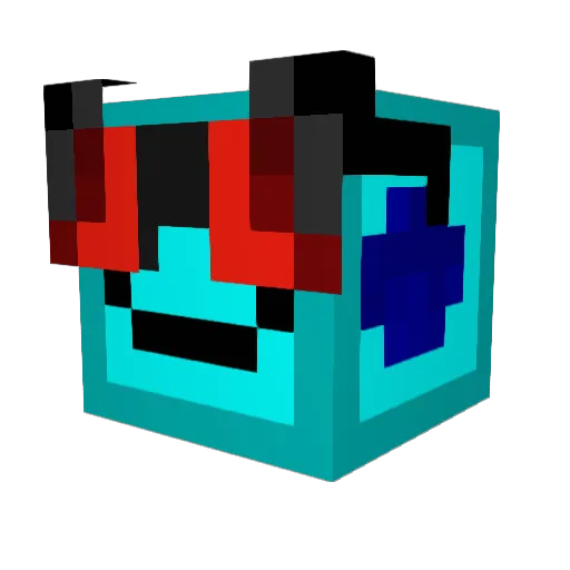 Bubbule Minecraft avatar head, 3D render
