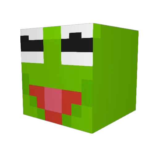 Bubbwy Minecraft avatar head, 3D render